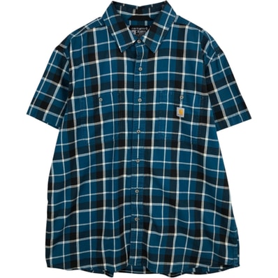 古着 カーハート Carhartt RELAXED FIT チェック柄 半袖 ワークシャツ メンズXL相当/eaa623251