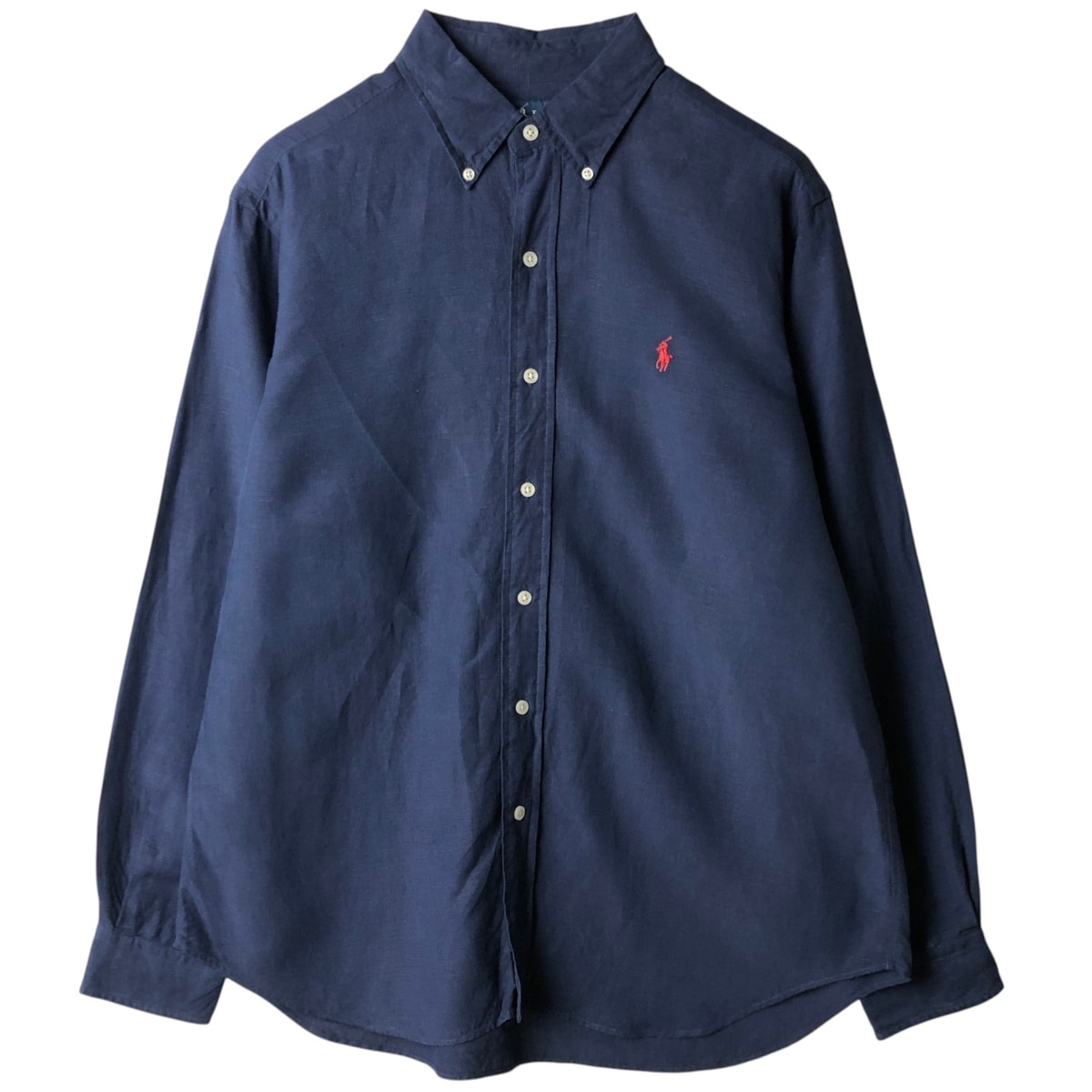 古着 ラルフローレン Ralph Lauren CLASSIC FIT 長袖 リネン×シルク ボタンダウンシャツ メンズL相当/eaa634896