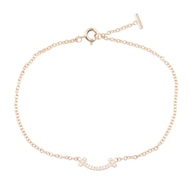 ティファニー TIFFANY&CO Tスマイル ミニ ブレスレット ダイヤ ブレスレット アクセサリー K18PG(ピンクゴールド) ダイヤモンド レディース ゴールド系 / クリア系 62994541 【中古】