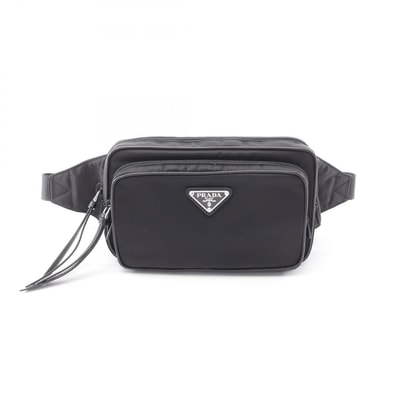 プラダ PRADA TESSTO + SAFFIANO ウエストバッグ ボディバッグ バッグ ナイロン サフィアーノレザー メンズ レディース ブラック系 1BL010 VYOORV44F0002 【新品】