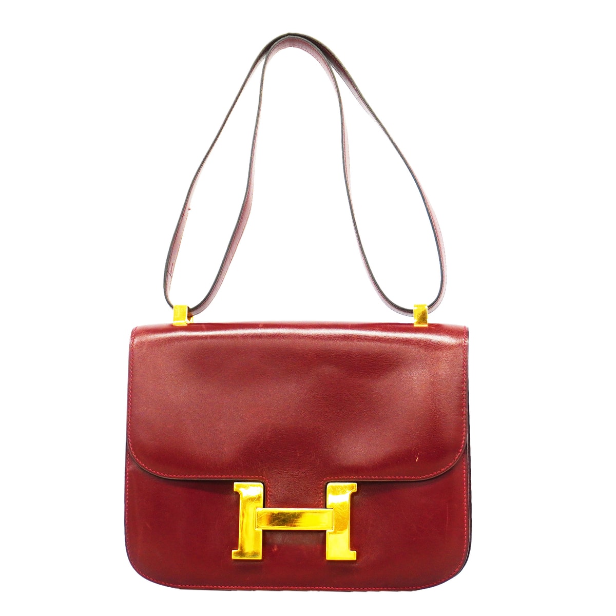 ★最終価格★SALE【6id5611】エルメス ショルダーバッグ コンスタンス ボックスカーフ ボルドー ゴールド金具 〇I刻印【中古】レディース