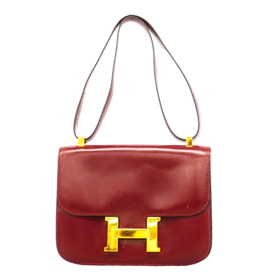 ★最終価格★SALE【6id5611】エルメス ショルダーバッグ コンスタンス ボックスカーフ ボルドー ゴールド金具 〇I刻印【中古】レディース