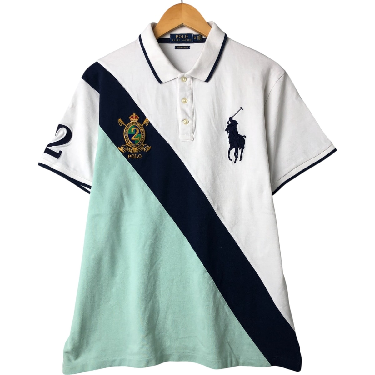 古着 ラルフローレン Ralph Lauren POLO RALPH LAUREN CUSTOM SLIM FIT ビッグポニー 半袖 ポロシャツ メンズXL相当/eaa561335