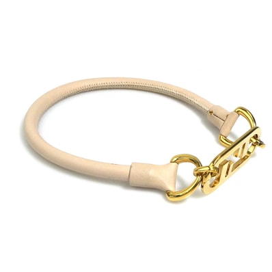 フェンディ FENDI チョーカー レザー/メタル ライトピンク×ゴールド レディース【中古】 h31766a