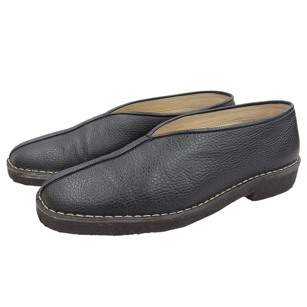 ルメール レザー パイプドクレープスリッパ シューズ メンズ ブラック 42 42