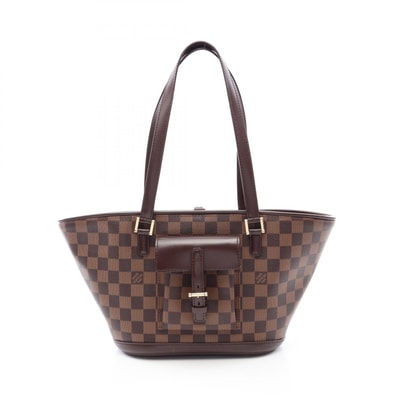 ルイ・ヴィトン LOUIS VUITTON マノスクPM ダミエエベヌ トートバッグ バッグ PVCコーティングキャンバス レザー レディース ブラウン系 N51121 【中古】