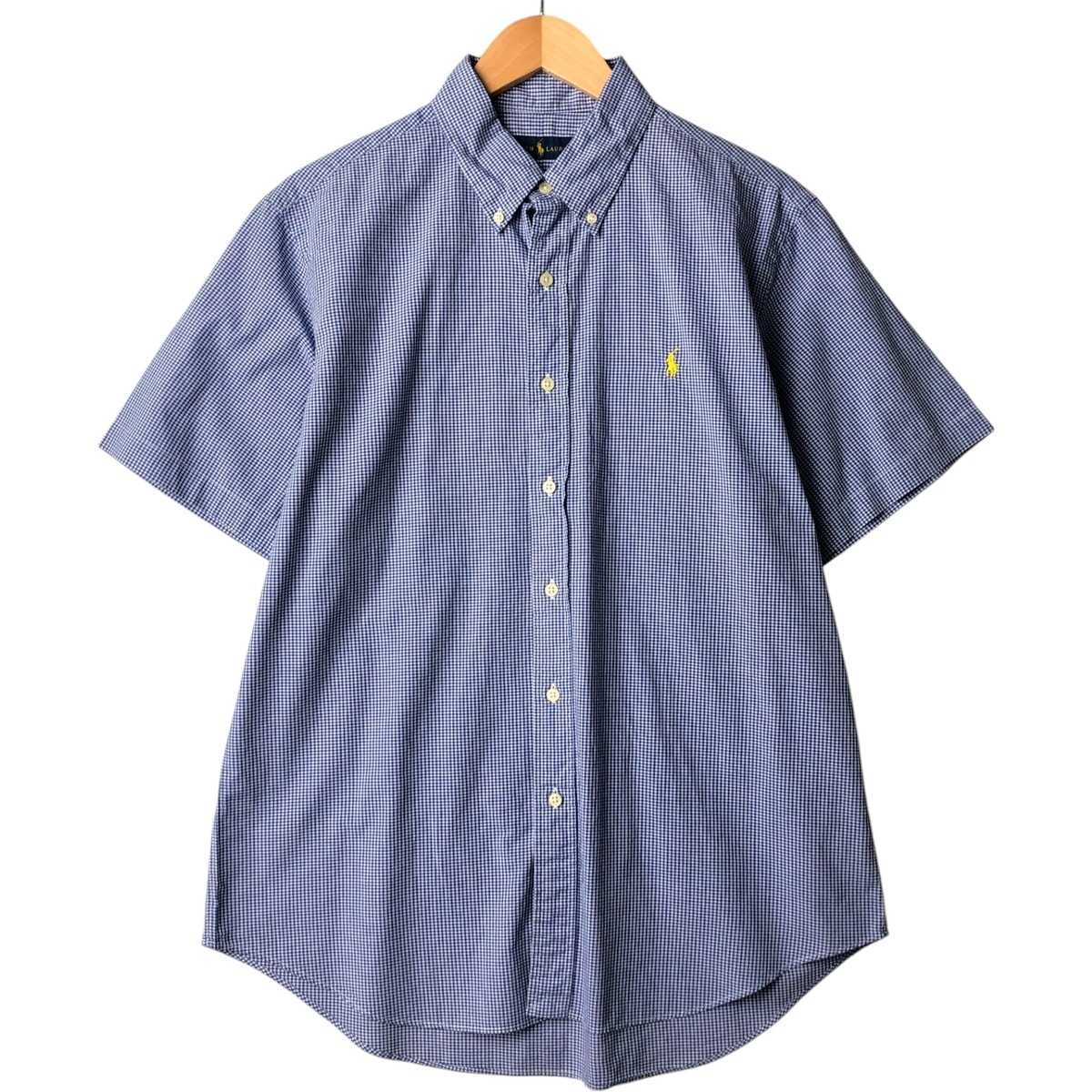 古着 ラルフローレン Ralph Lauren POLO RALPH LAUREN ギンガムチェック 半袖 ボタンダウン チェックシャツ メンズL相当/eaa570194