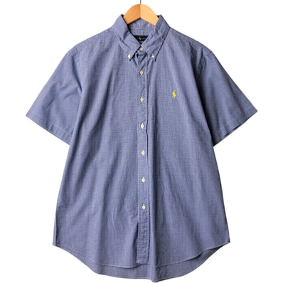 古着 ラルフローレン Ralph Lauren POLO RALPH LAUREN ギンガムチェック 半袖 ボタンダウン チェックシャツ メンズL相当/eaa570194