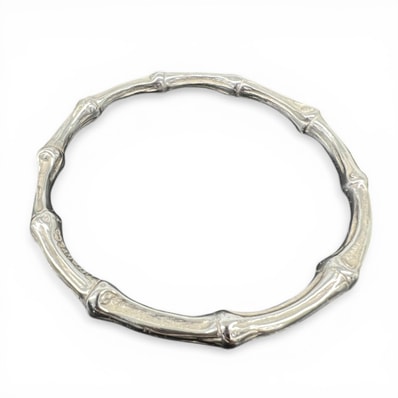 TIFFANY 極美品 ティファニー バンブー バングル シルバー SV925 ブレスレット 箱・保存袋付属 プレゼント ギフト レディース Aランク 中古 鑑定済 ティファニーアクセ