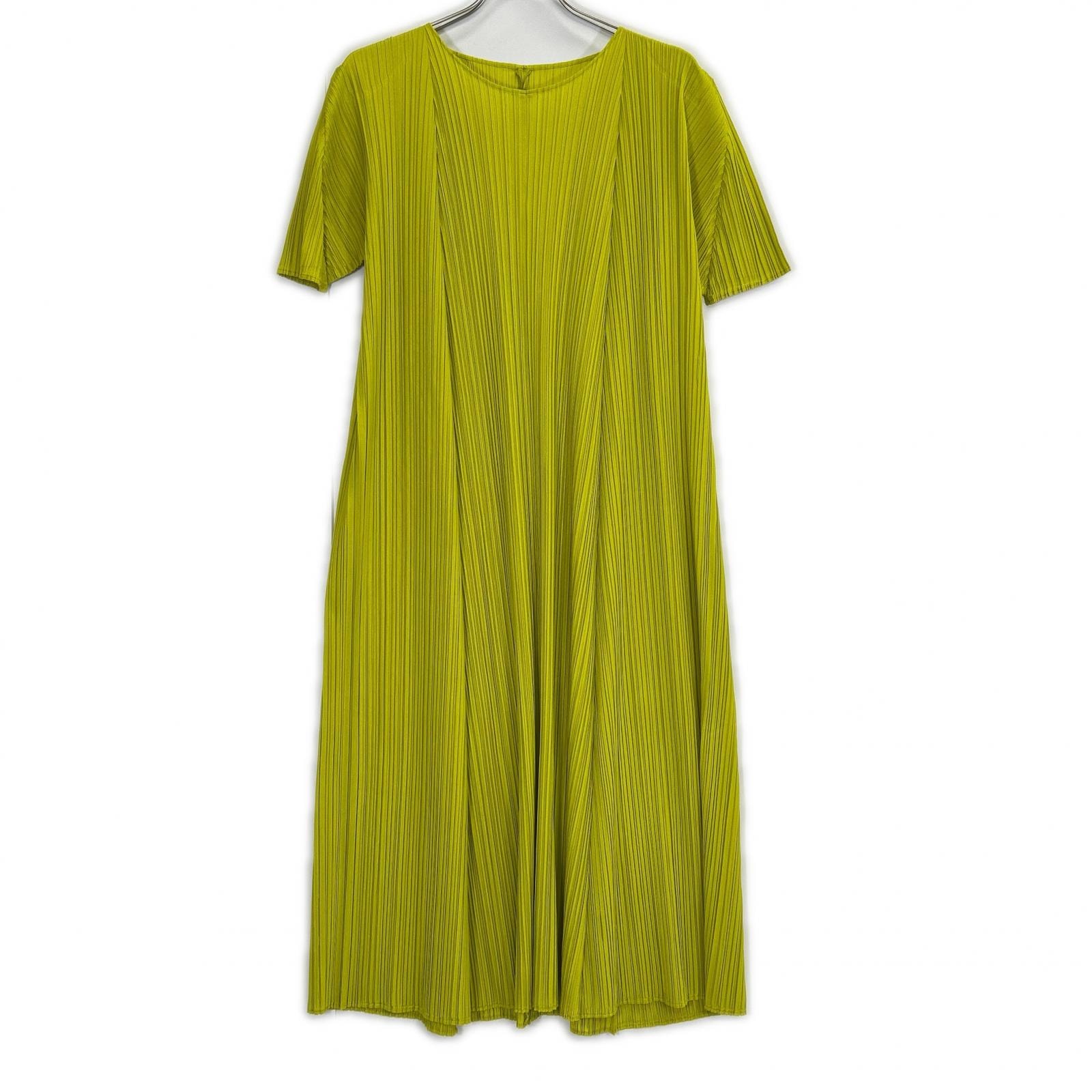 プリーツプリーズ 26SS PP61JH284 MELLOW PLEATS MUSTARD プリーツ ワンピース 4