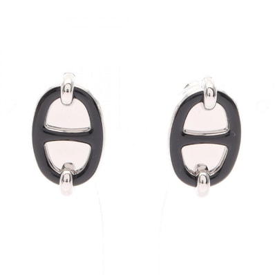 エルメス HERMES ミニ マイヨン ピアス ピアス ジュエリー ステンレススチール レディース シルバー系 / ブラック系 ST0254 【中古】