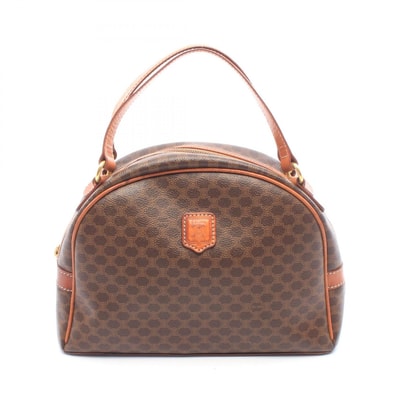 セリーヌ CELINE マカダム ハンドバッグ バッグ PVCコーティングキャンバス レザー レディース ブラウン系 【中古】