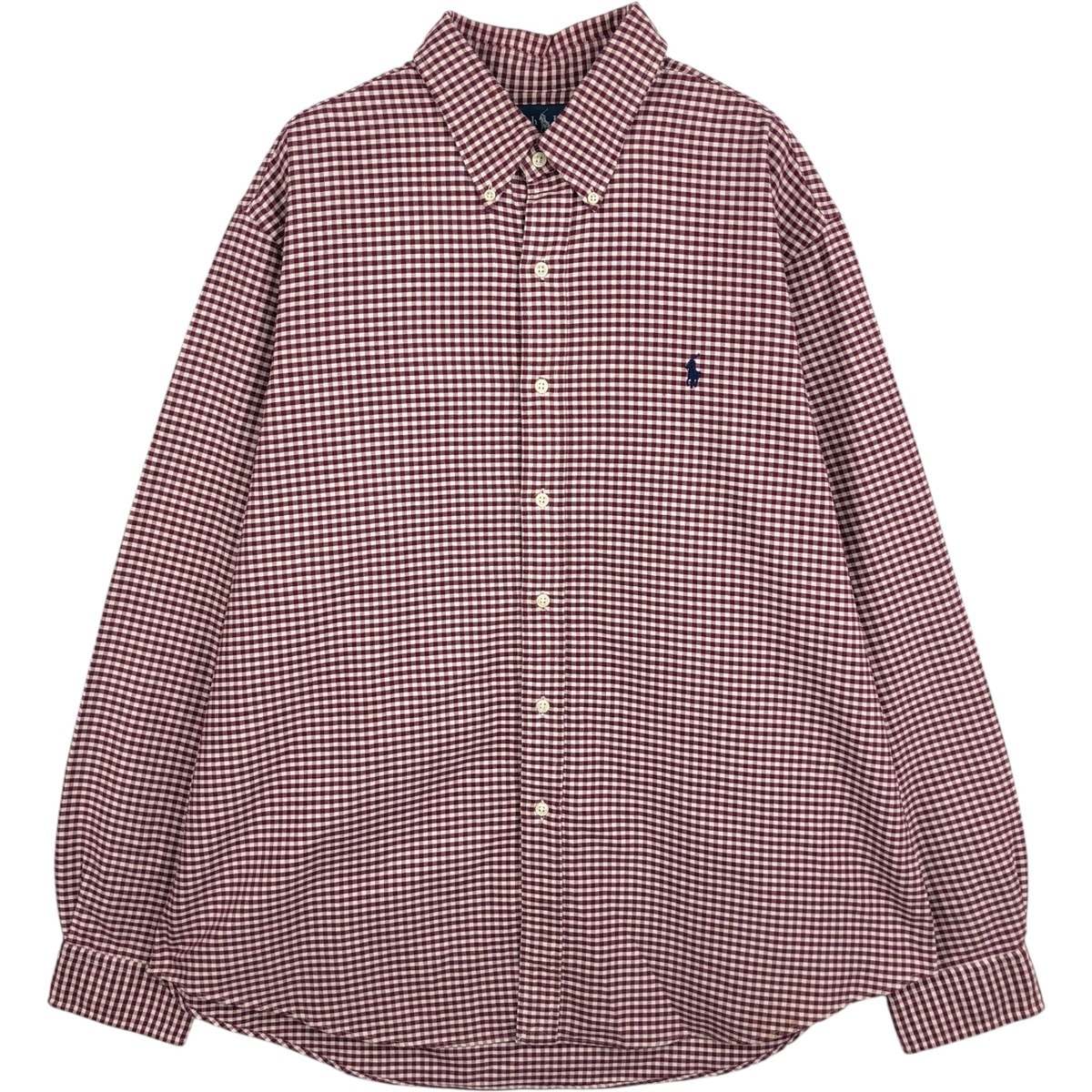 古着 ラルフローレン Ralph Lauren CUSTOM FIT ギンガムチェック 長袖 ボタンダウンチェックシャツ メンズXL相当/eaa628956