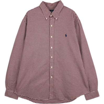 古着 ラルフローレン Ralph Lauren CUSTOM FIT ギンガムチェック 長袖 ボタンダウンチェックシャツ メンズXL相当/eaa628956