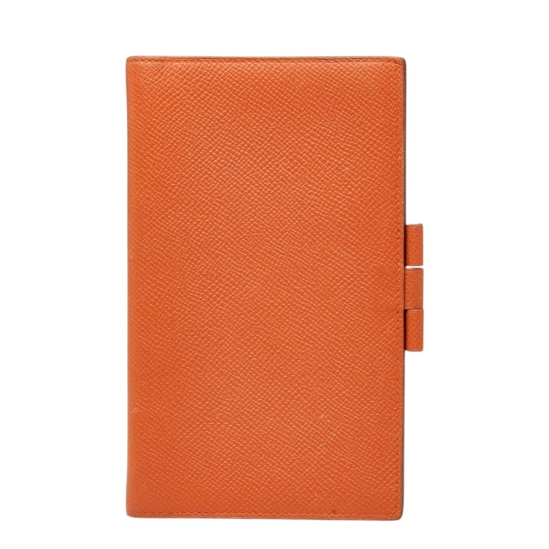 エルメス アジェンダ ヴィジョン 手帳カバー オレンジ系 ヴォーエプソン レディース HERMES 【中古】