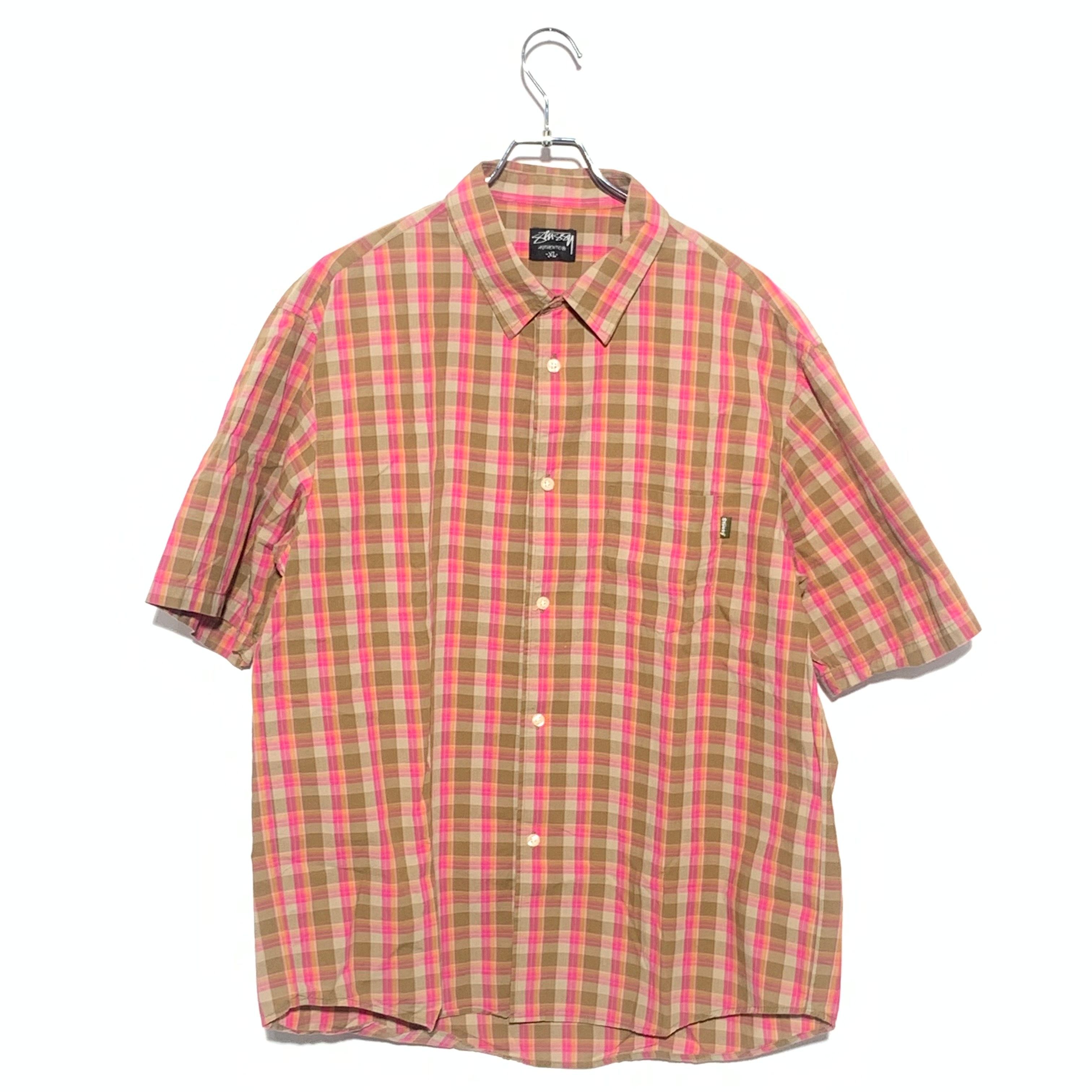 STUSSY Check S/S Shirts Brown