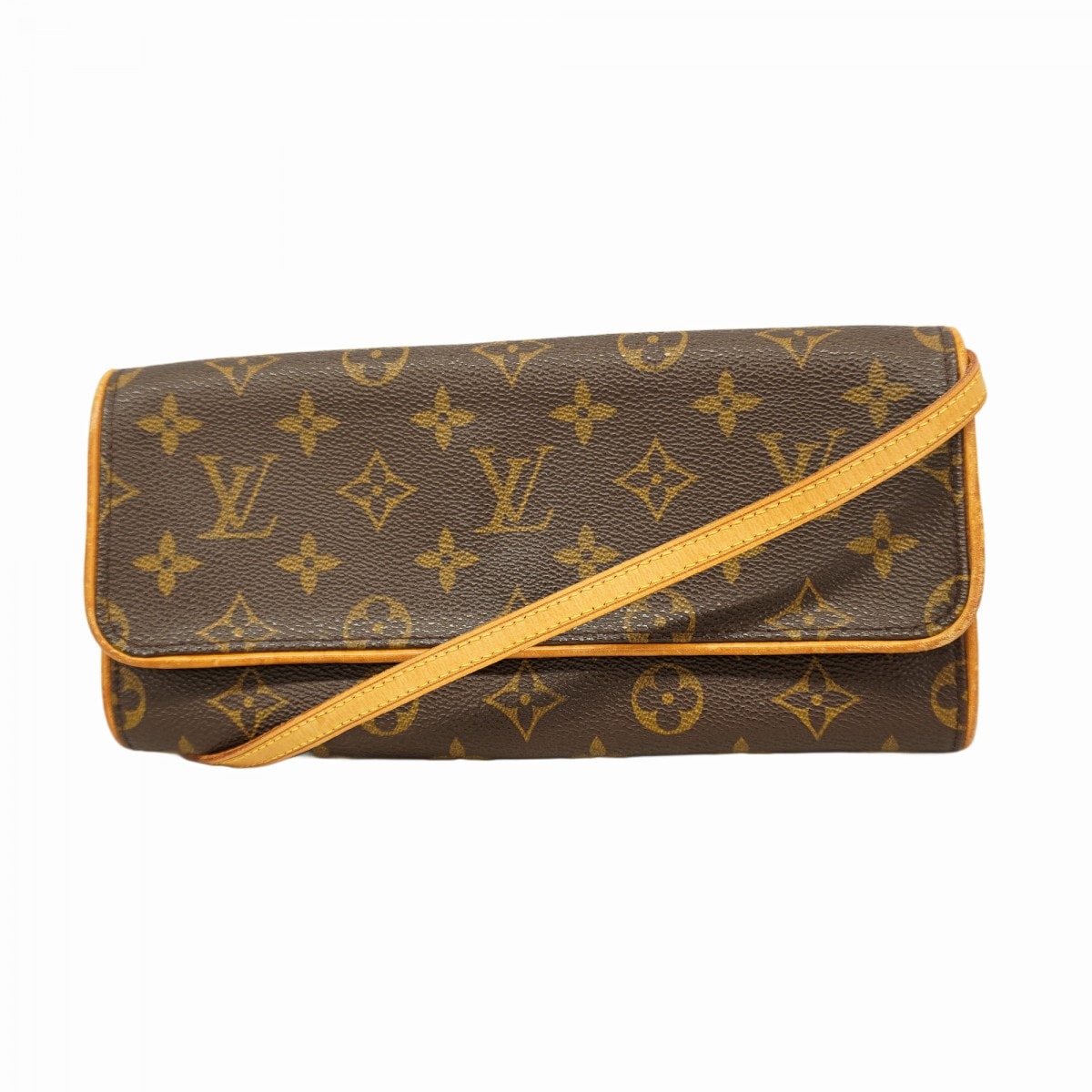 【6db1980】ルイヴィトン ショルダーバッグ モノグラム ポシェットツインGM M51852 ブラウン【中古】レディース
