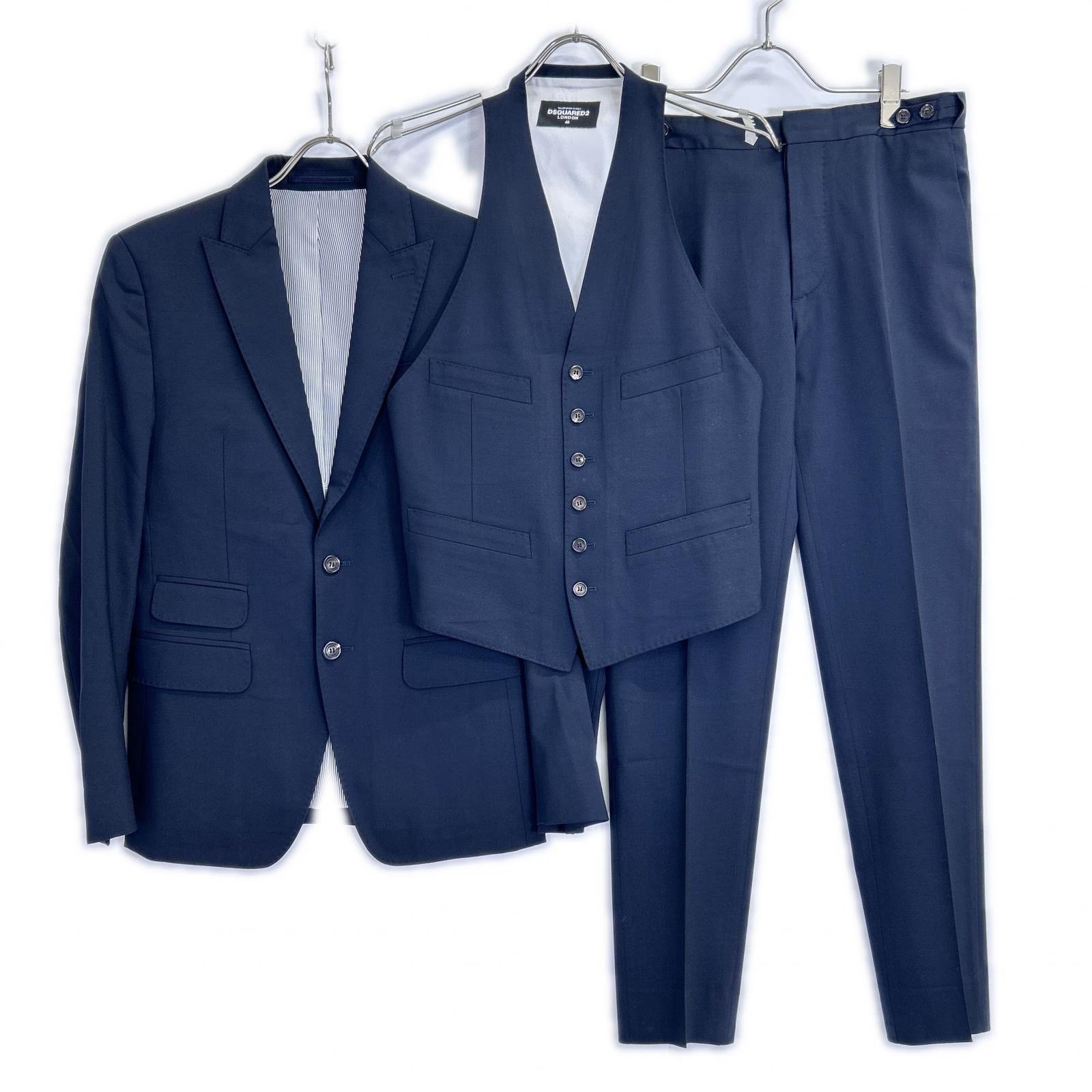 ディースクエアード S74FS0009 ネイビー 3ピーススーツ 46