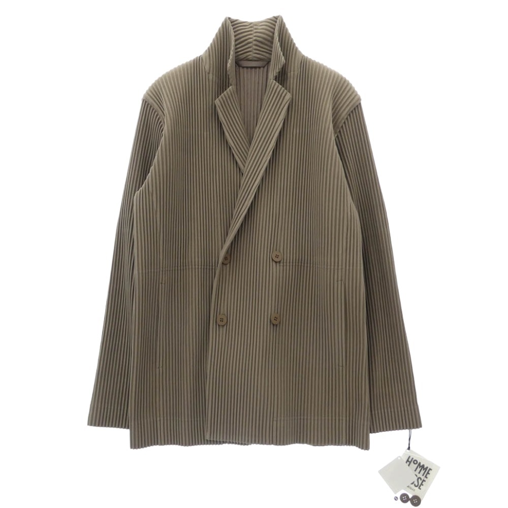HOMME PLISSE ISSEY MIYAKE オム プリッセ イッセイミヤケ テーラードジャケット HP53-JD151-16 TAILORED PLEATS 1 テーラードプリーツ ダブルブレスト 2【極上美品】【中古】