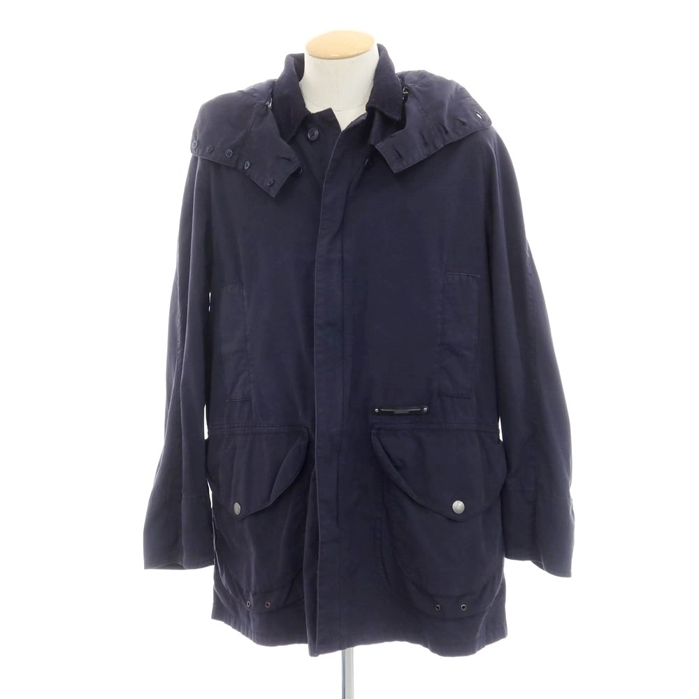 【中古】バーブァー Barbour コットン ミリタリーコート ネイビー【サイズS】【メンズ】