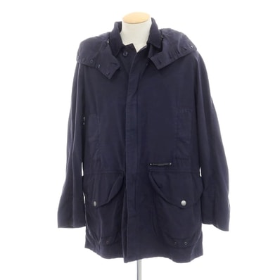 【中古】バーブァー Barbour コットン ミリタリーコート ネイビー【サイズS】【メンズ】