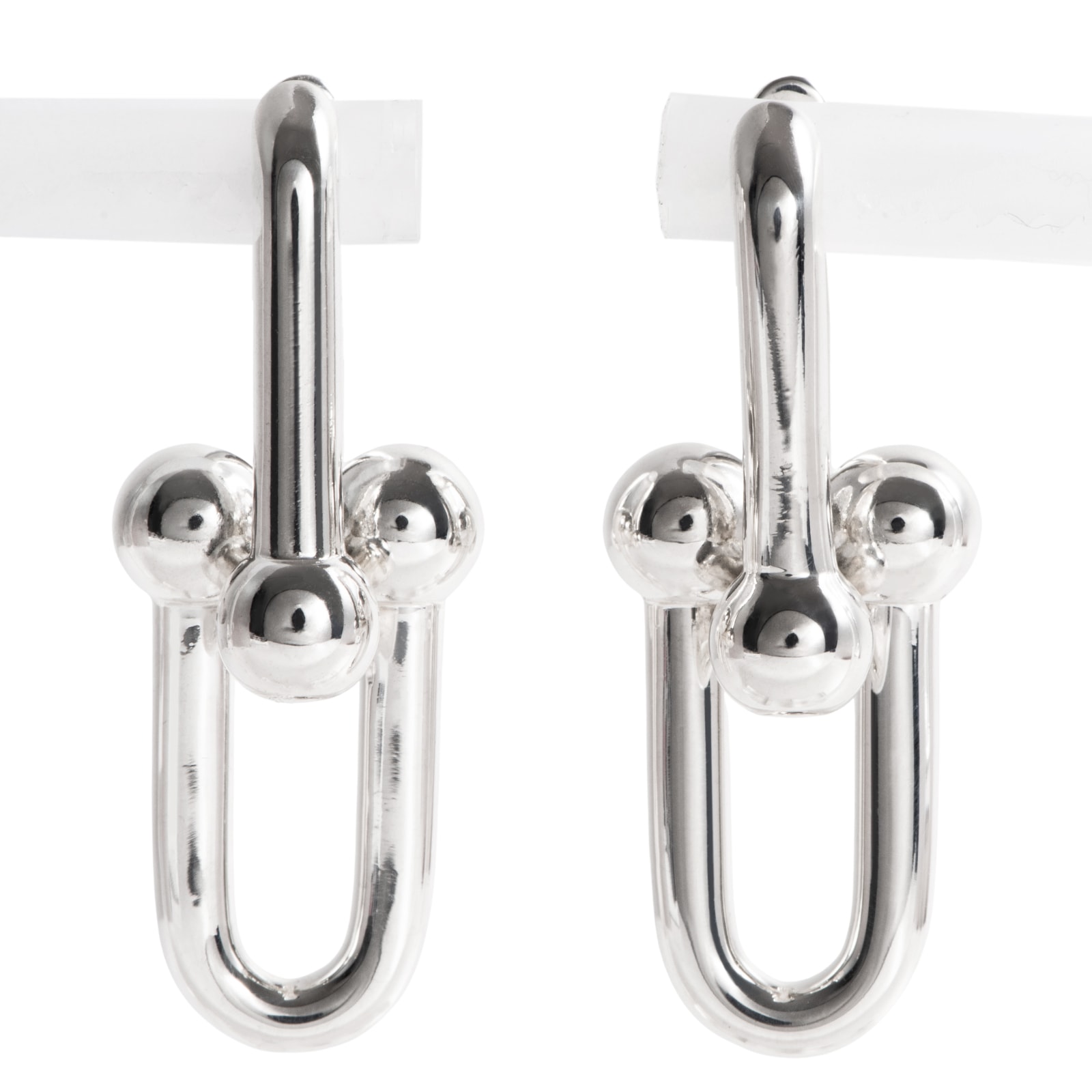 TIFFANY&Co. ティファニー ハードウェア ラージ リンク ピアス スターリングシルバー シルバー【中古】