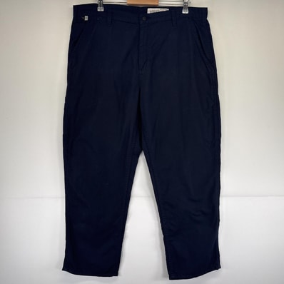 古着 カーハート Carhartt ワークパンツ ペインターパンツ FR ワンポイントロゴ 大きいサイズ カーゴ w40 L30 ネイビー メンズ