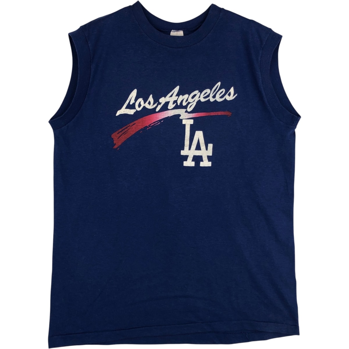古着 80年代 チャンピオン Champion MLB LOS ANGELES DODGERS ロサンゼルスドジャース トリコタグ ノースリーブ ロゴプリントTシャツ USA製 メンズXL相当 ヴィンテージ/eaa640811