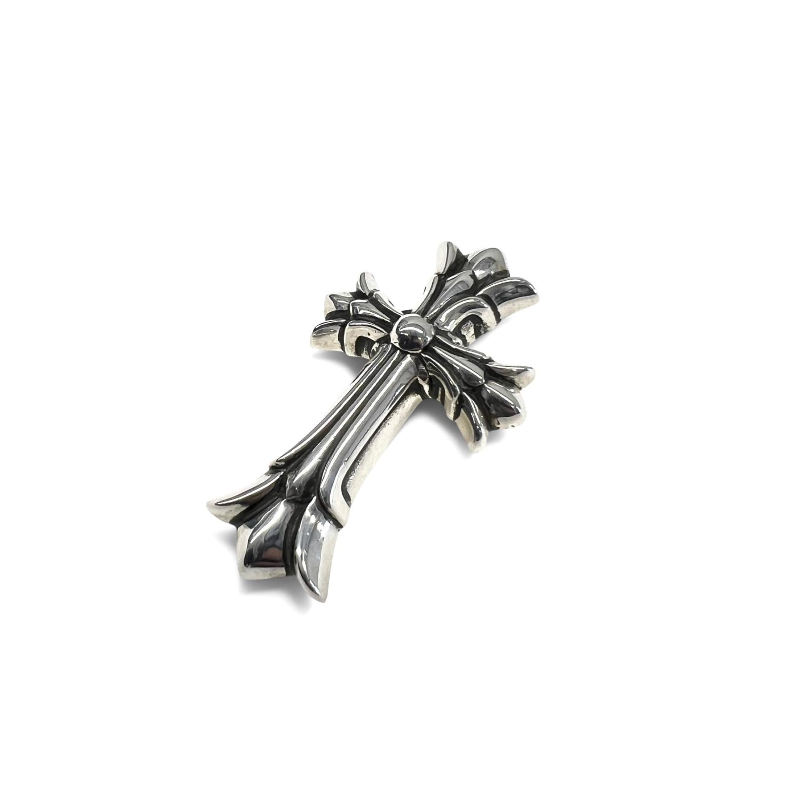 CHROME HEARTS 美品 クロムハーツ DBL CH CRS SML ダブル CHクロス スモール ペンダントトップ インボイス・袋付属 ネックレストップ チャーム クロム ABランク 中古 鑑定済 クロムアクセ