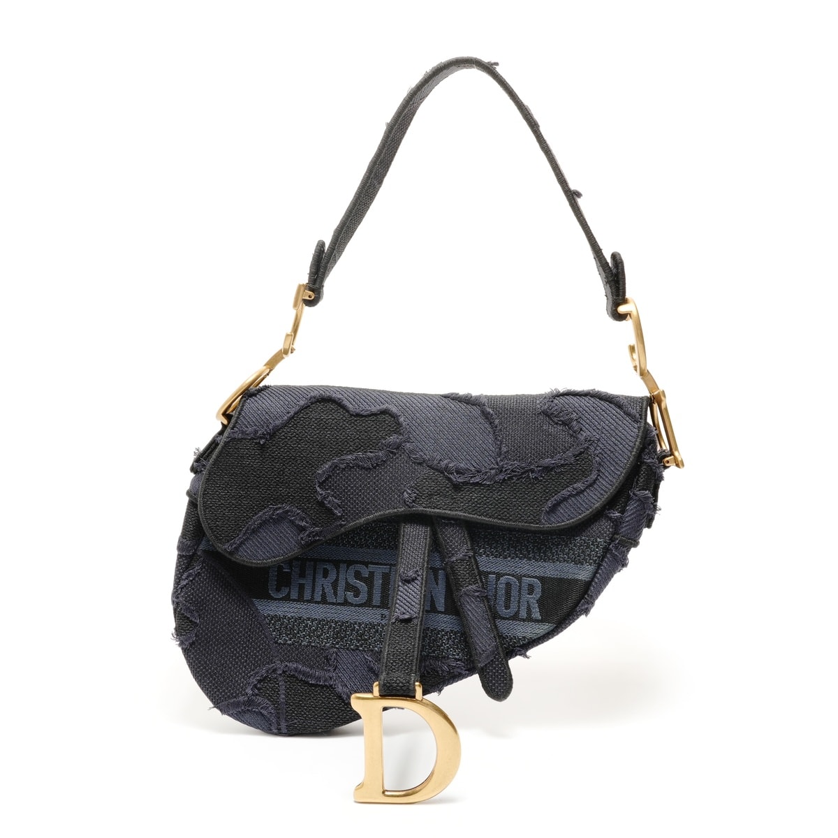 ディオール Dior サドルバッグ ジャガード ショルダーバッグ【中古】