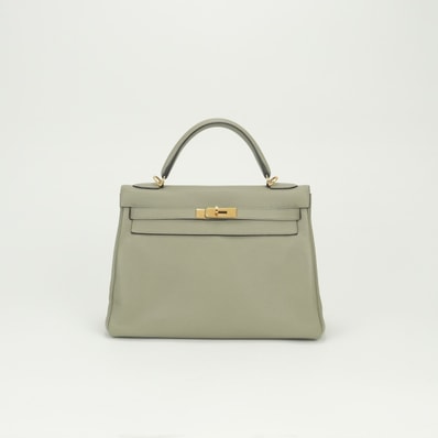 エルメス HERMES ケリー32 ケリー 32 バッグ トートバッグ ショルダーバッグ トゴ セージ Sauge グリーン Green 緑 ゴールド金具 ハンドバッグ 2Way 内縫い