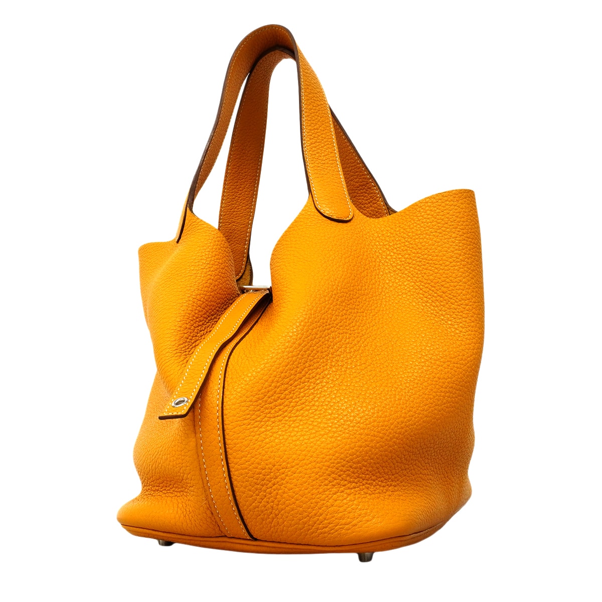 ★SALE【6fc3242】エルメス ハンドバッグ ピコタンロックMM トリヨンクレマンス ジョーヌドール シルバー金具 □P刻印【中古】レディース
