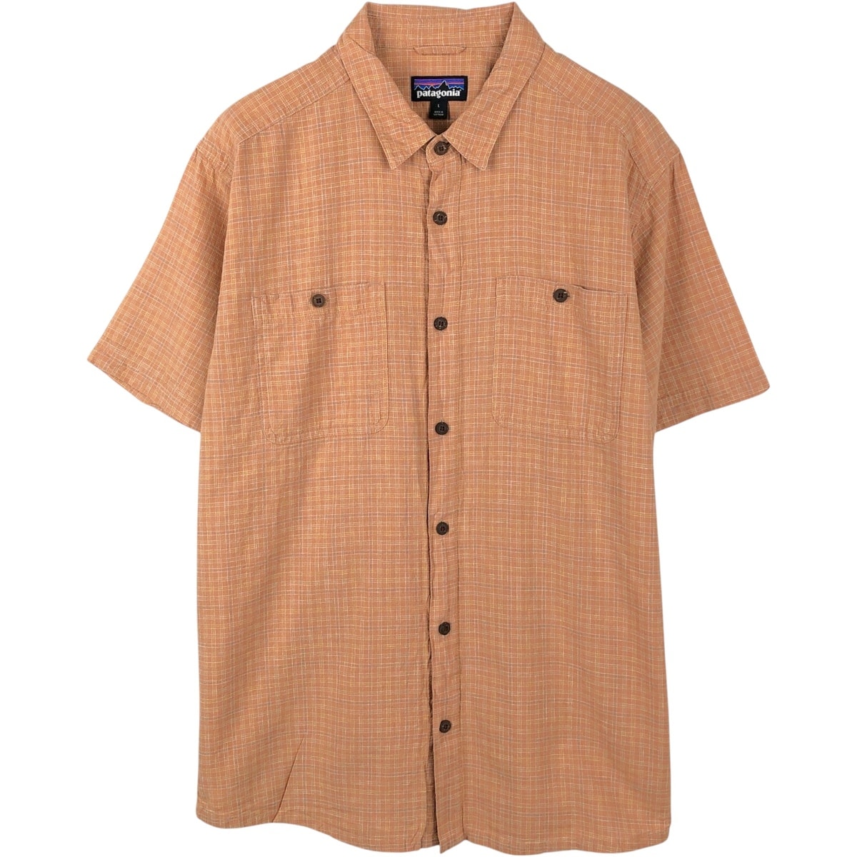 古着 パタゴニア Patagonia バックステップシャツ 53139SP23 チェック柄 半袖 オーガニックコットン×ヘンプシャツ ボックスシャツ メンズL相当/eaa655823