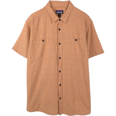 古着 パタゴニア Patagonia バックステップシャツ 53139SP23 チェック柄 半袖 オーガニックコットン×ヘンプシャツ ボックスシャツ メンズL相当/eaa655823