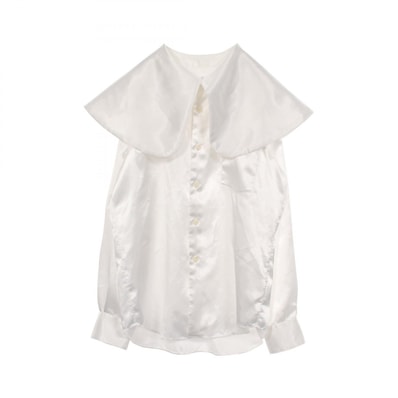 コムデギャルソン COMME des GARCONS ビッグカラー 長袖 衣料品 トップス ポリエステル レディース ホワイト系 RO-B015 【中古】