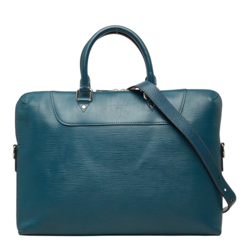 ルイ ヴィトン エピ ポルトドキュマンジュール PDJ ビジネスバッグ ブリーフケース M50165 トレドブルー レザー メンズ LOUIS VUITTON 中古