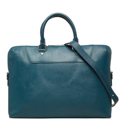 ルイ ヴィトン エピ ポルトドキュマンジュール PDJ ビジネスバッグ ブリーフケース M50165 トレドブルー レザー メンズ LOUIS VUITTON 中古