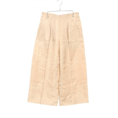 エルメス HERMES センタープレス パンツ 衣料品 ボトムス シルク シルク レディース ベージュ系 【中古】