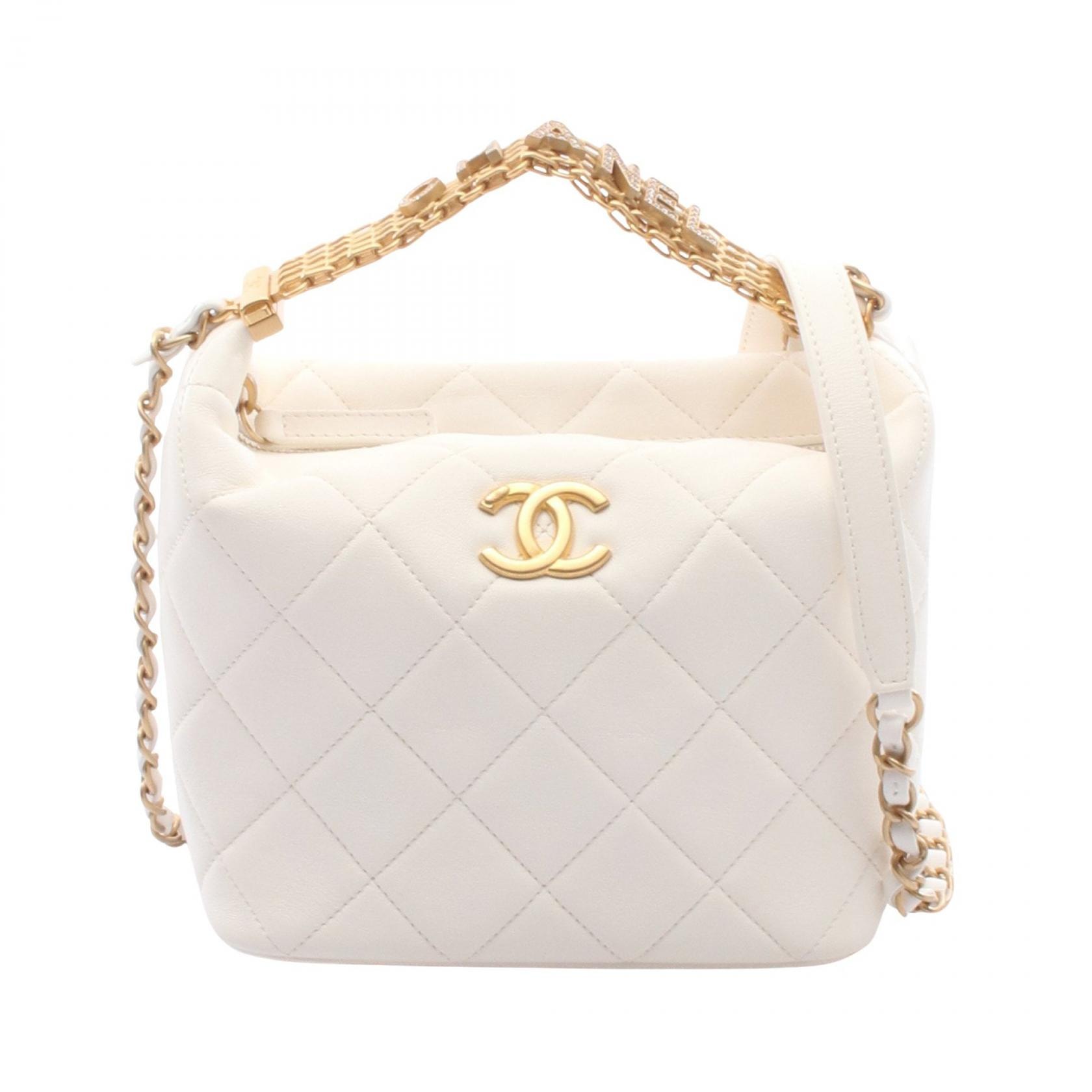 シャネル CHANEL マトラッセ スモール ホーボーバッグ ショルダーバッグ バッグ ラムスキン(羊革) レディース ホワイト系 AS3242 【中古】