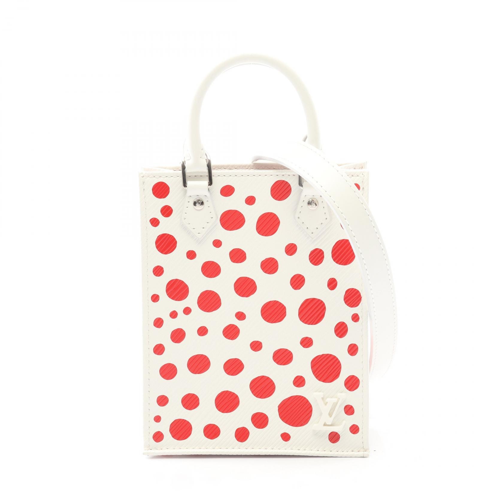 ルイ・ヴィトン LOUIS VUITTON LOUIS VUITTON × 草間彌生 プティット サックプラ ハンドバッグ バッグ レザー エピ レディース ホワイト系 / レッド系 M81986 【中古】