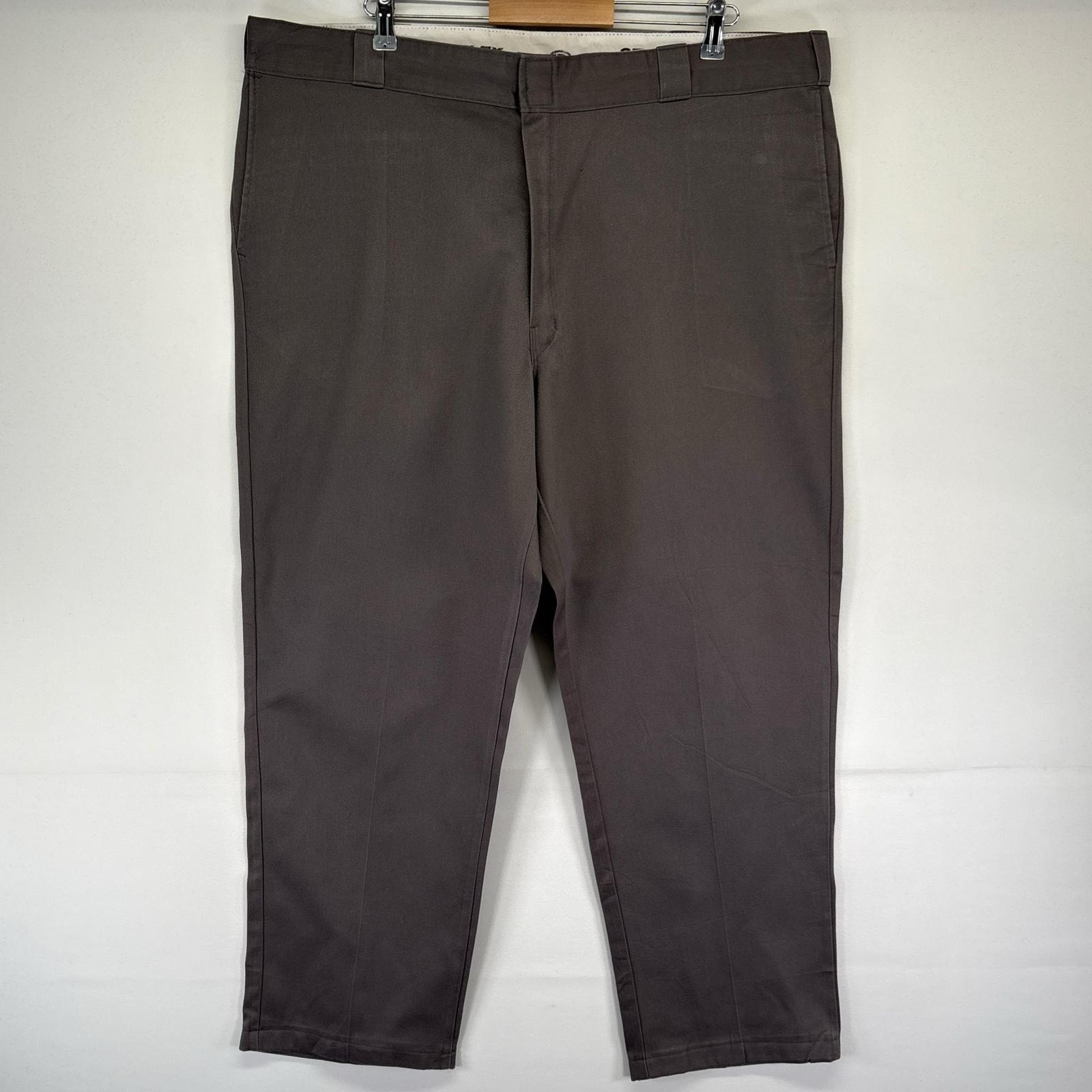 古着 ディッキーズ Dickies パンツ 874 長ズボン チノパン 大きいサイズ ジッパーフライ W44×L32  グレー系 メンズ