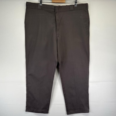 古着 ディッキーズ Dickies パンツ 874 長ズボン チノパン 大きいサイズ ジッパーフライ W44×L32 グレー系 メンズ