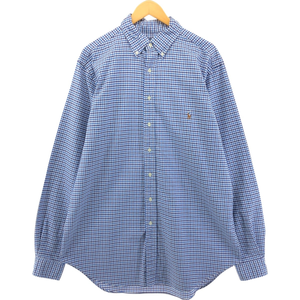 古着 ラルフローレン Ralph Lauren CLASSIC FIT クラシックフィット 長袖 ボタンダウンチェックシャツ メンズL相当/eaa550421