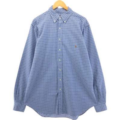 古着 ラルフローレン Ralph Lauren CLASSIC FIT クラシックフィット 長袖 ボタンダウンチェックシャツ メンズL相当/eaa550421