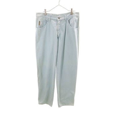 ARMANI JEANS アルマーニジーンズ 90s イタリア製 オールド テーパードデニムパンツ W38 アイスブルー