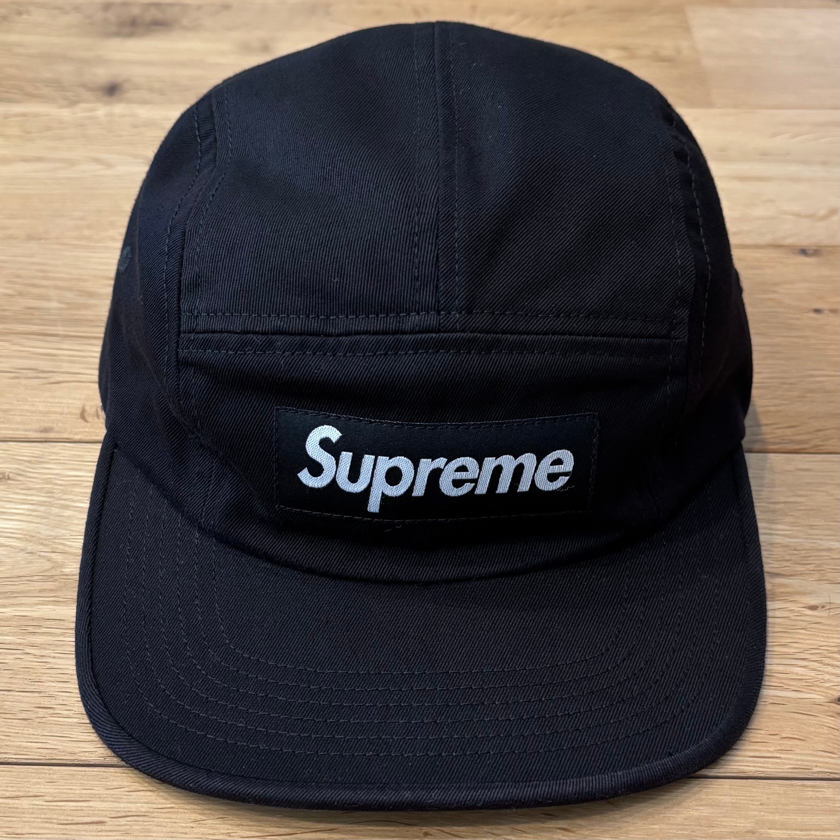 Supreme Washed Chino Twill Camp Cap "Black"(24SS)