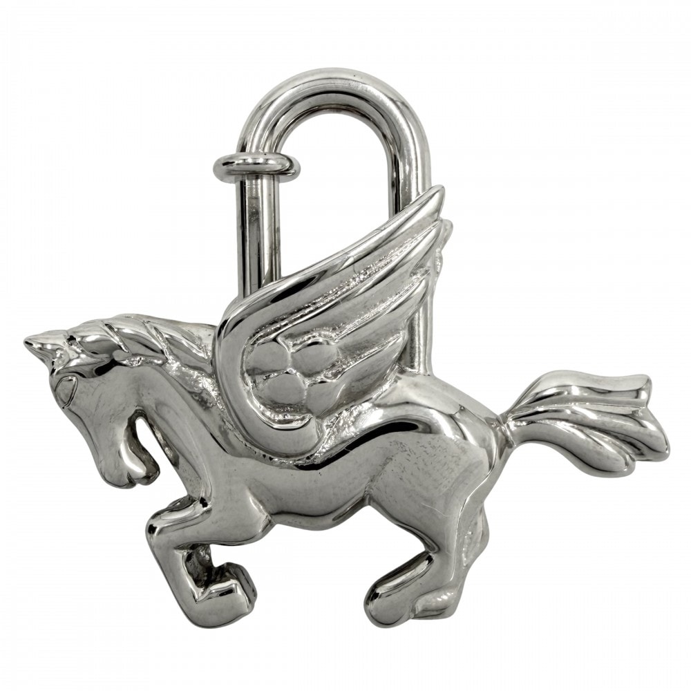 HERMES 에르메스 키 홀더, 카데나 참, 페가수스, 남성용, 여성용, 실버, 남녀공용, 약 13.5g, 상태 좋음 [중고]