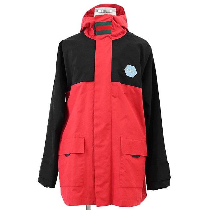 【美品/2XL】グッチ ナイロンジャケット パーカー シェリーライン ワッペン 美品/2XL】グッチ ナイロンジャケット パーカー シェリーライン