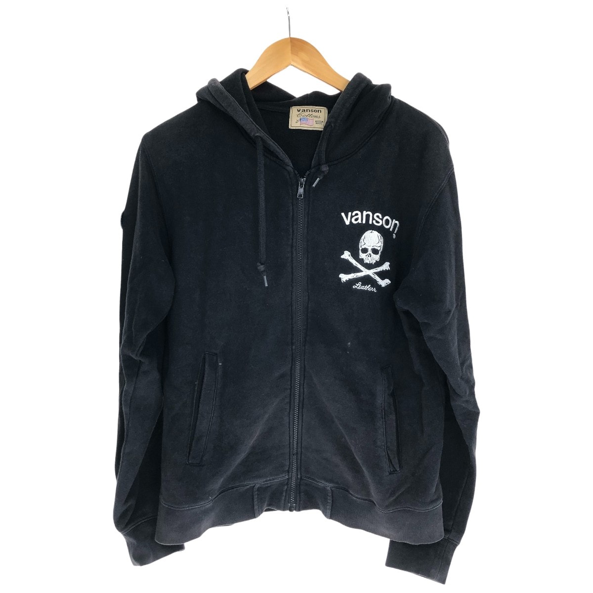 VANSON バンソン パーカー ジップパーカー SIZE M 古着 ブラック