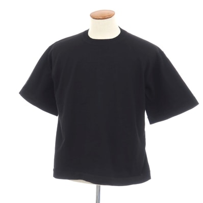 【中古】ジルサンダー JIL SANDER ウール×コットン クルーネック 半袖Tシャツ ブラック【サイズ46】【メンズ】
